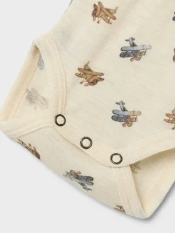 Lil' Atelier Nalu Uld Langærmet Body - Turtledove- Uldbodyer