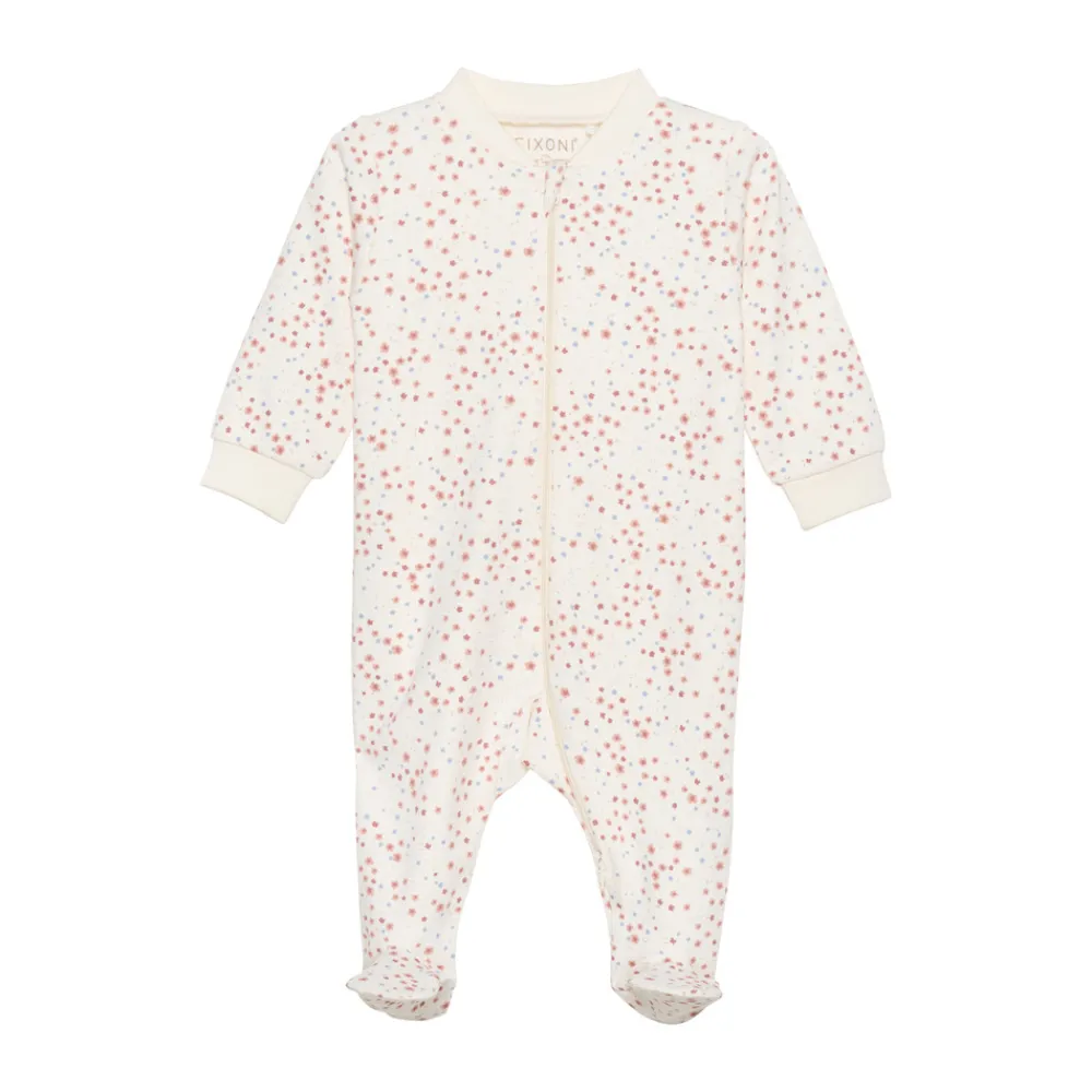 Fixoni Natdragt med lynlås og fod - Misty Rose- Natdragter|Heldragter M. Fod