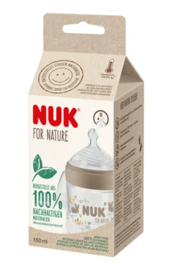 NUK Nature Bottle Silicon 150ml Creme- Sutteflasker