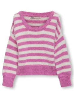 KIDS ONLY Newpiumo langærmet pullover - Super pink- Cardigans, Veste & Trøjer