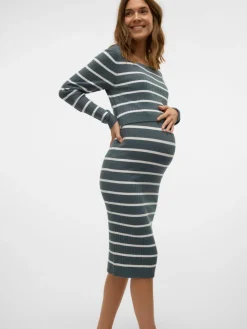 MamaLicious Newsiv june langærmet strik kjole - STORMY WEATHER- Kjoler/Nederdele