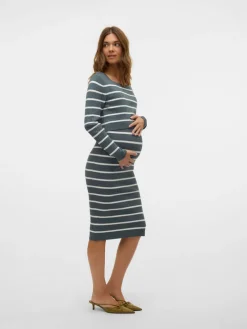 MamaLicious Newsiv june langærmet strik kjole - STORMY WEATHER- Kjoler/Nederdele