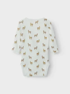 Lil' Atelier Noel Nor Uld Langærmet Body - Gray Dawn- Uldbodyer