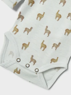 Lil' Atelier Noel Nor Uld Langærmet Body - Gray Dawn- Uldbodyer