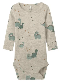 NAME IT Nohr Langærmet Body - Peyote Melange- Bodystocking Langærmet