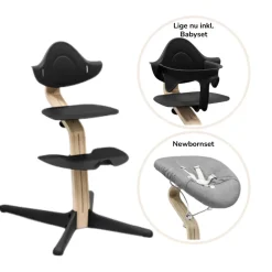 Stokke Nomi Nomi bundle - Højstol, Newborn sæt og babysæt - sort/natur-Børn Højstole Med Tilbehør