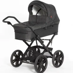 Odder North - sort melange- Barnevogne Med Langt Liggemål