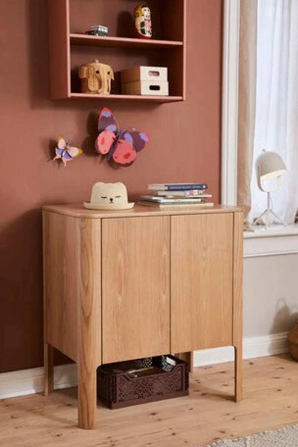 FLEXA Nova tremmeseng med puslebord - eg-Børn Pusleborde|Tremmesenge