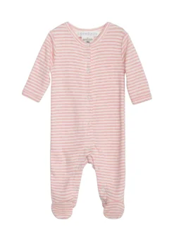 Serendipity Organics Nyfødt Dragt - Coral/Offwhite- Heldragter M. Fod