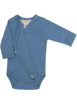 Serendipity Organics Nyfødt Slå-om Body - AZUR- Bodystocking M. Skrålukning|Bodystocking Langærmet
