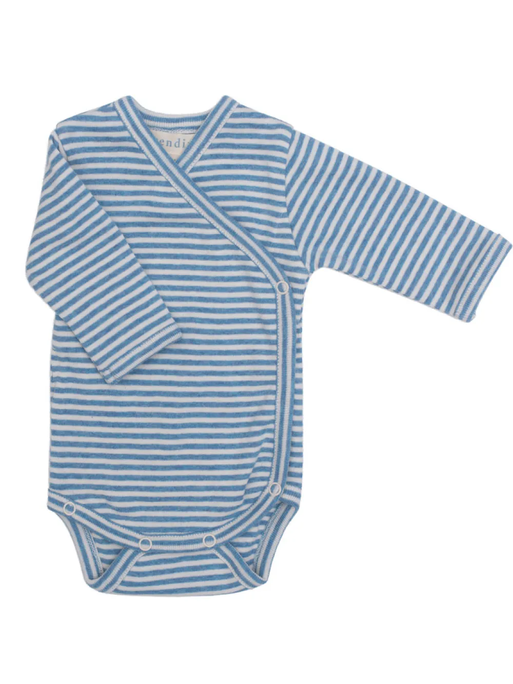 Serendipity Organics Nyfødt Slå-om Body - AZURSTRIPE- Bodystocking M. Skrålukning|Bodystocking Langærmet