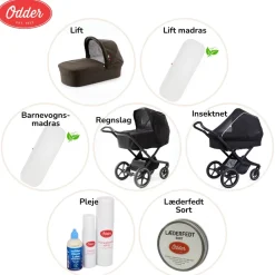 Odder Musthaves + Lift (dark brown) pakke- Barnevognspakker