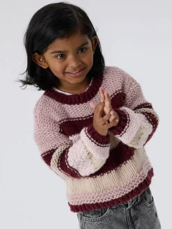 NAME IT Oline Striktrøje - Burgundy- Cardigans, Veste & Trøjer