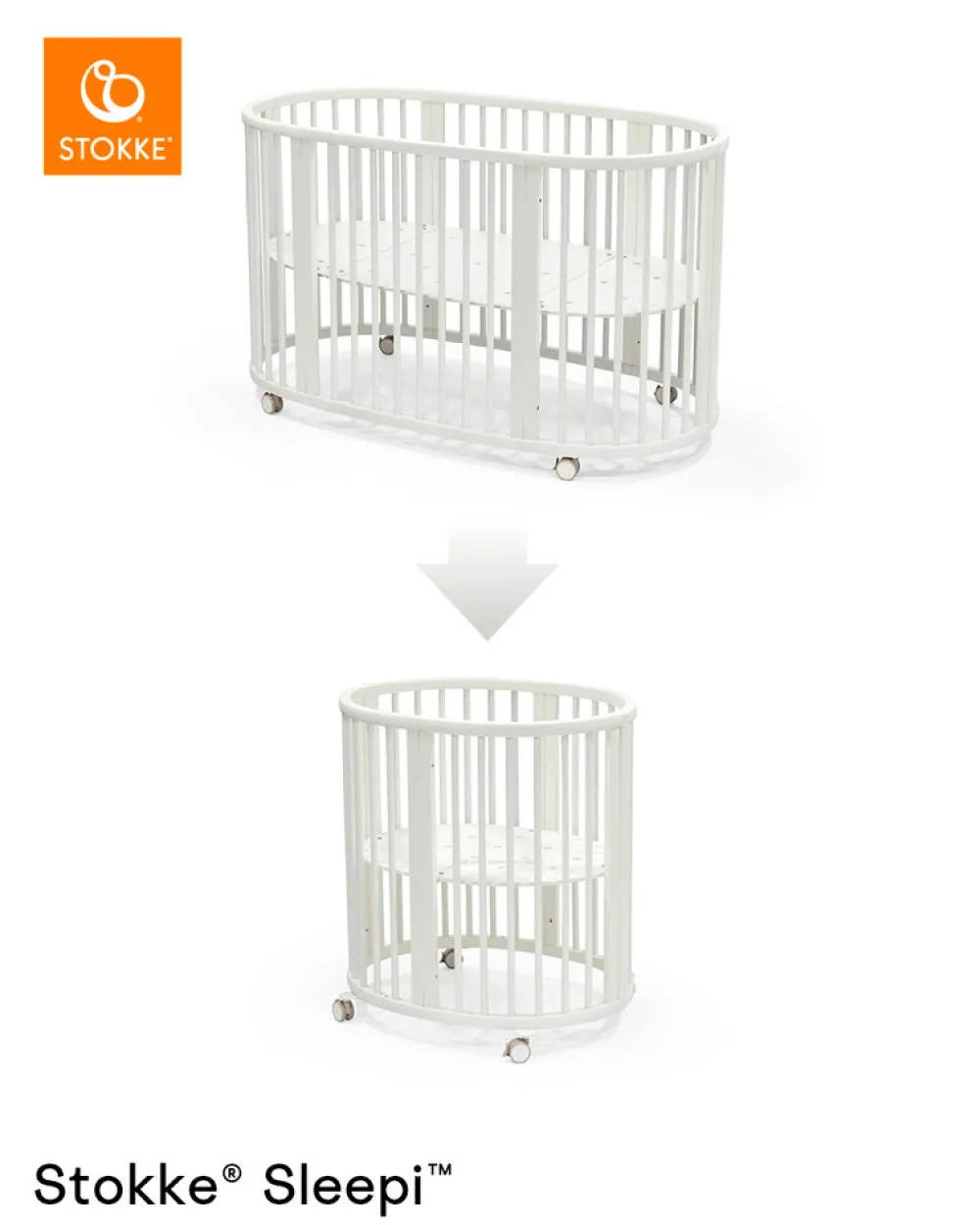 Stokke® Ombygningssæt fra Sleepi til Sleepi mini - hvid V3-Børn Tremmesenge