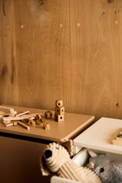 FLEXA Opbevaringsbænk, Dots, 60x35x42 m. hjul, Latte-Børn Bænke & Skamler