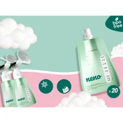 NENO Opbevaringsposer brystmælk 20 poser + adapter- Madopbevaring|Brystpumper