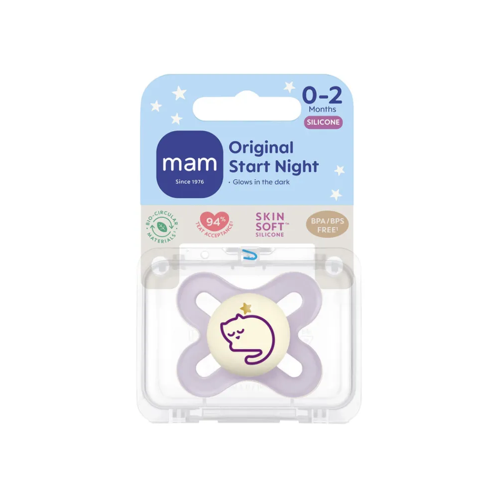 MAM Original Start Night Silk 0-2m 1pk Pink- Sutter