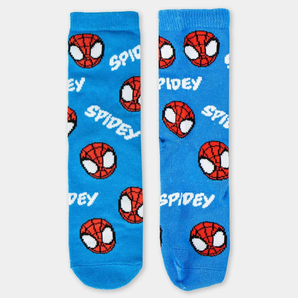 YM-EYEWEAR 4-pak strømper i sparegris - Spidey - BLÅ/MIX- Strømper|Multipack