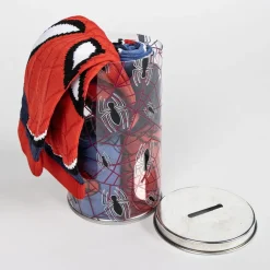 YM-EYEWEAR 4-pak strømper i sparegris - Spiderman - RØD/BLÅ- Strømper|Multipack