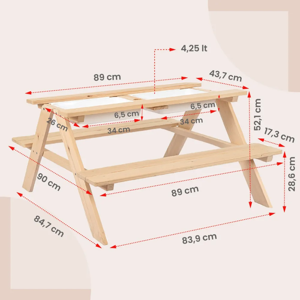 Kukka Picnic bænk med opbevaring-Børn Bænke & Skamler|Leg I Haven