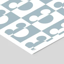 Poster & Frame Plakat - Mickey Mouse blåt og hvidt mønster A3-Børn Plakater
