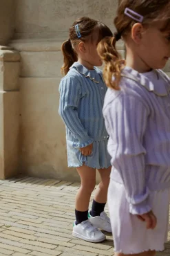 Copenhagen Colors Pointelle shorts - DUSTY BLUE- Shorts