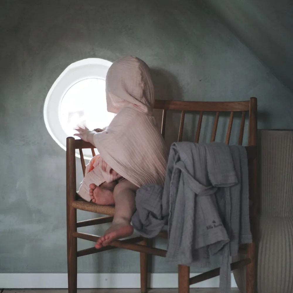 Lille Kanin Poncho, Rose Smoke, 1-3 år, 80/98-Børn Badeslag & Ponchoer