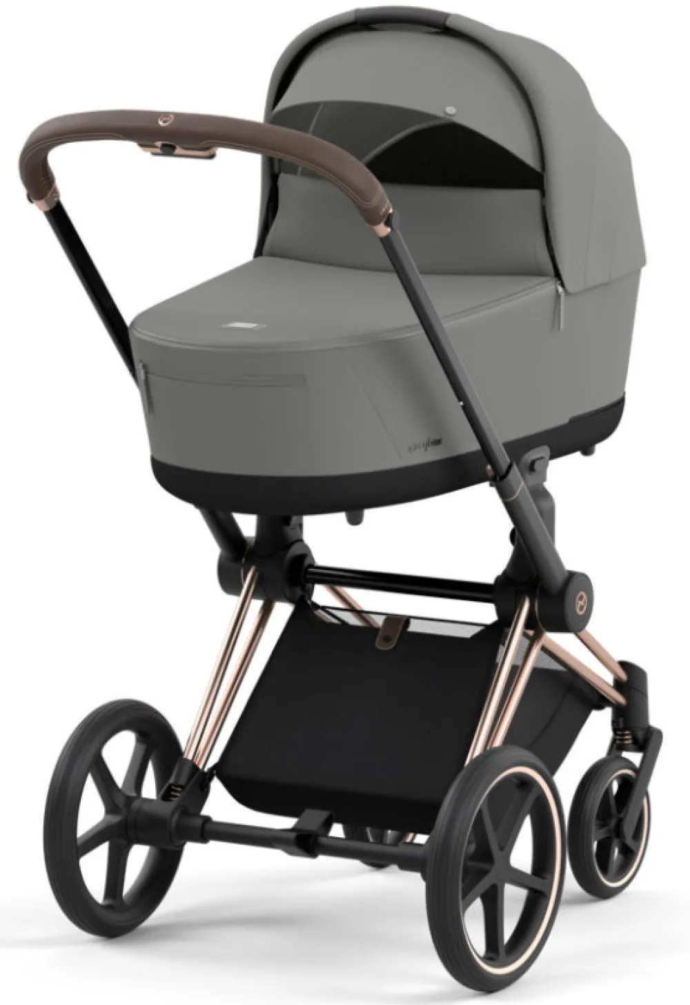 Cybex Priam Duovogn - mirage grey/rosegold- Kombivogne Med Flade Sæder