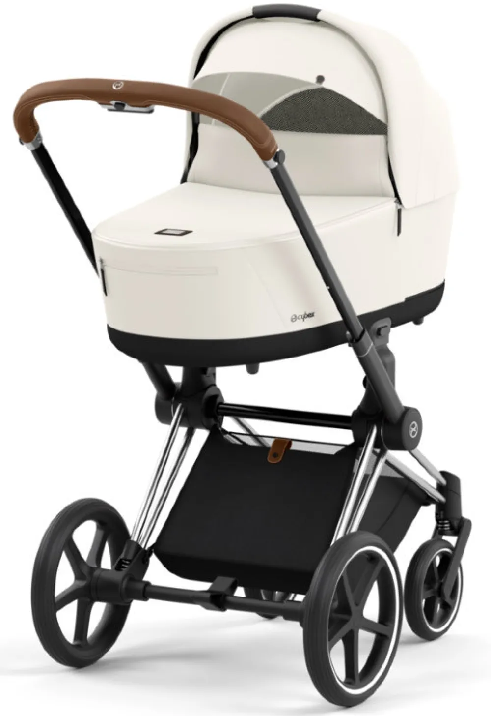 Cybex Priam Duovogn - off white/chrome brown- Kombivogne Med Flade Sæder