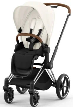 Cybex Priam Duovogn - off white/chrome brown- Kombivogne Med Flade Sæder