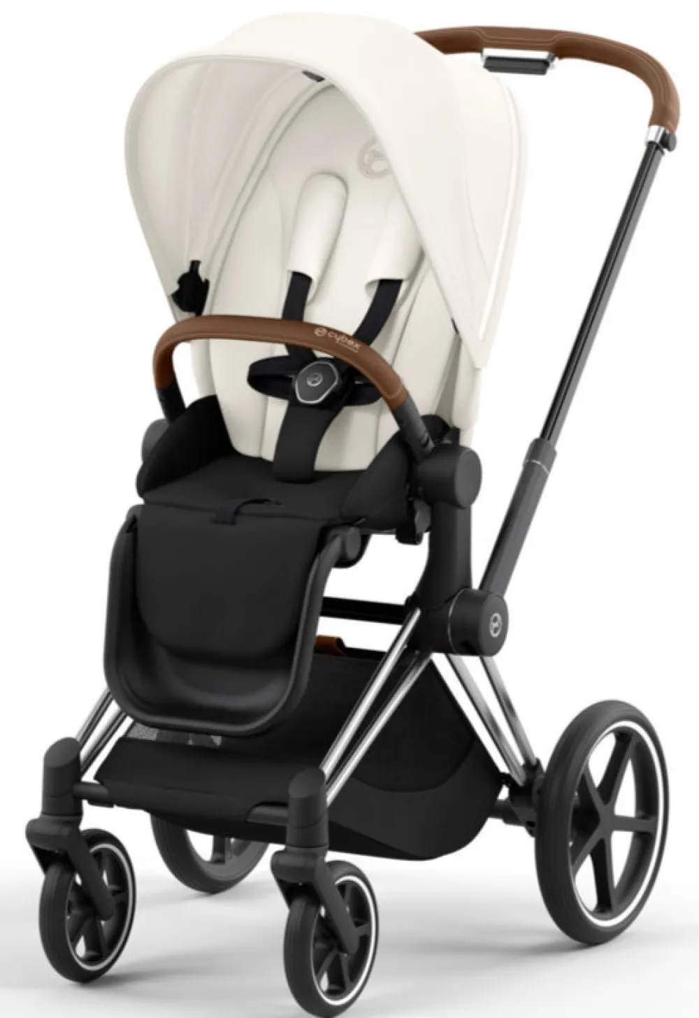 Cybex Priam Duovogn - off white/chrome brown- Kombivogne Med Flade Sæder
