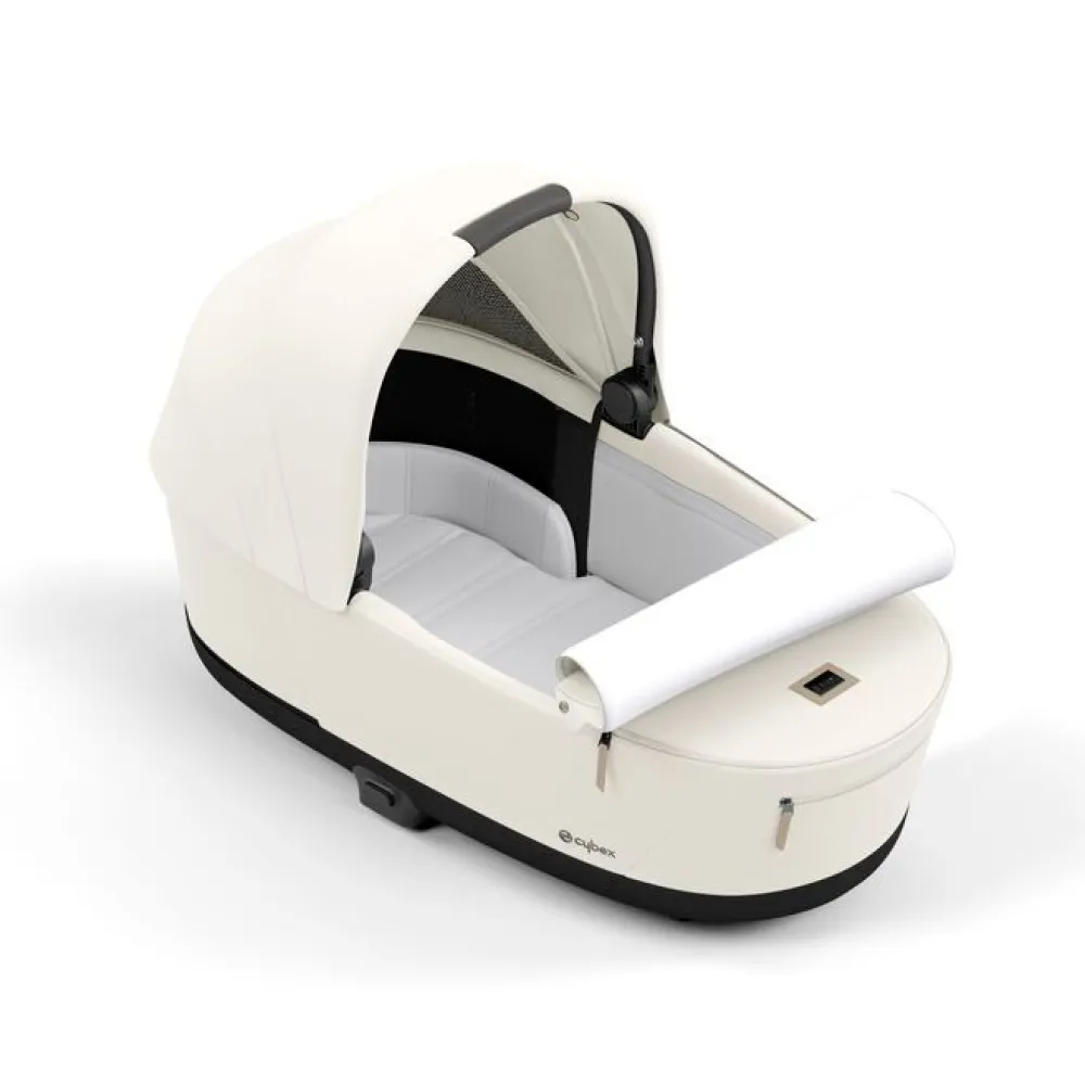 Cybex Priam Duovogn - off white/chrome black- Kombivogne Med Flade Sæder