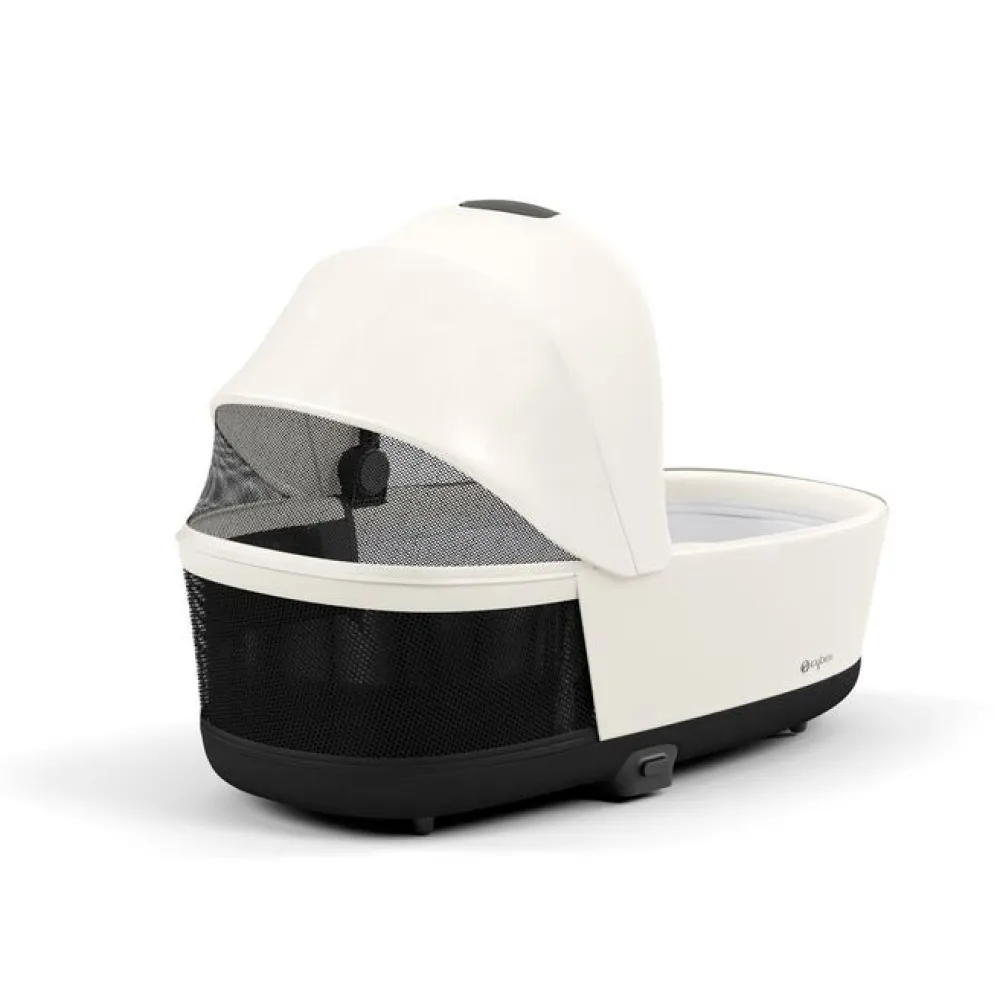 Cybex Priam Duovogn - off white/chrome black- Kombivogne Med Flade Sæder