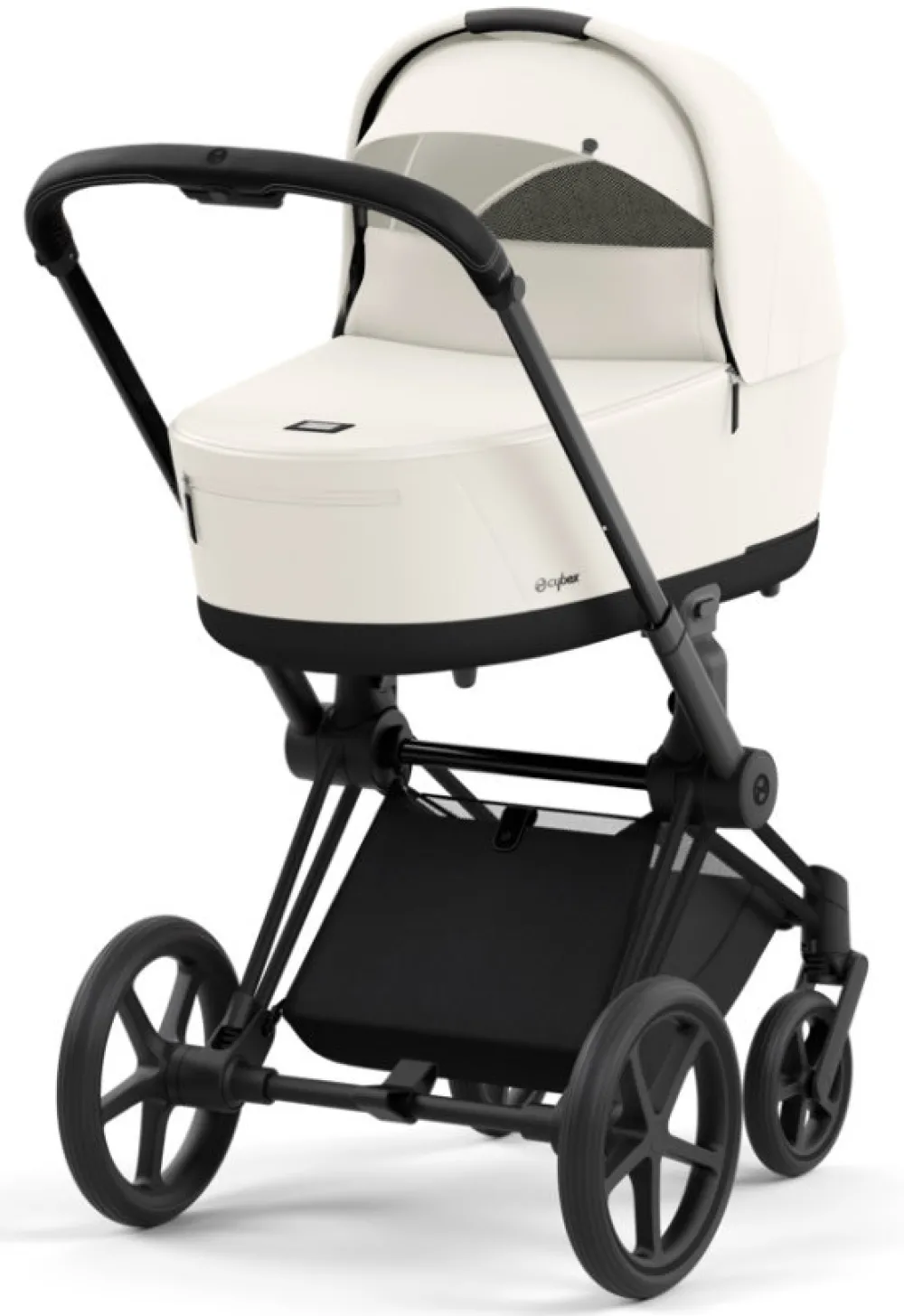 Cybex Priam Duovogn - off white/matt black- Kombivogne Med Flade Sæder