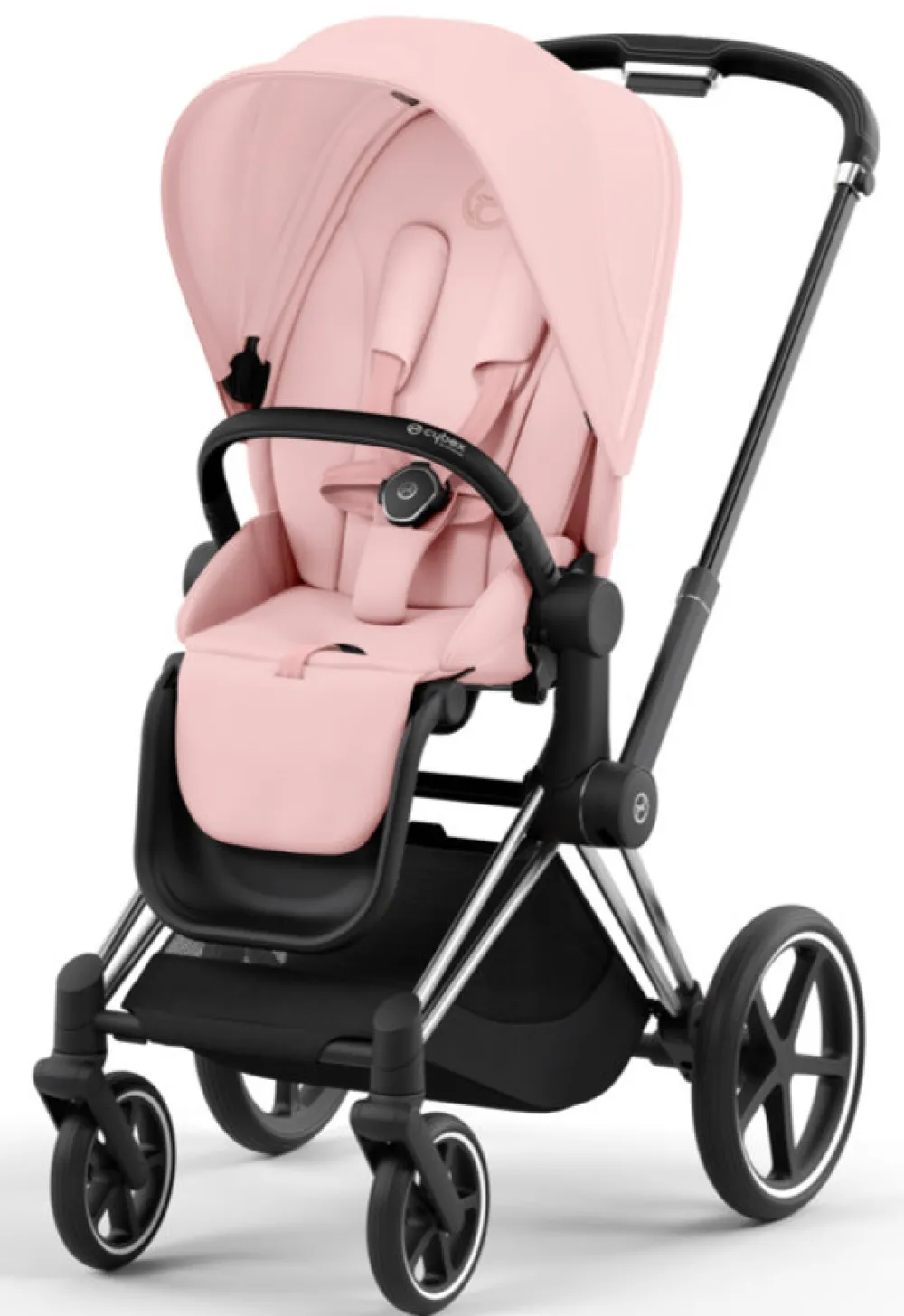 Cybex Priam Duovogn - peach pink/chrome black- Kombivogne Med Flade Sæder