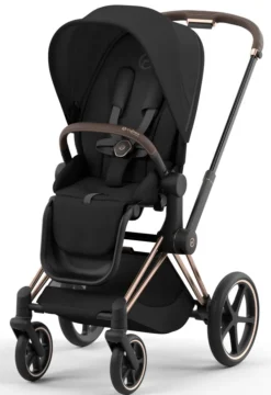 Cybex Priam Duovogn - sepia black/rosegold- Kombivogne Med Flade Sæder
