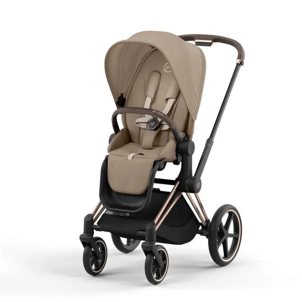 Cybex Priam klapvogn - cozy beige/rosegold- Klapvogne Med Flade Sæder