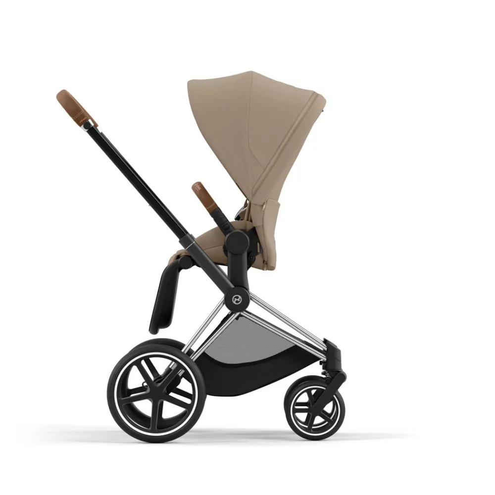 Cybex Priam klapvogn - cozy beige/chrome brown- Klapvogne Med Flade Sæder