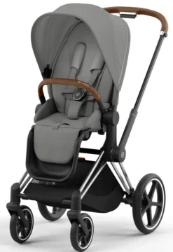 Cybex Priam klapvogn - mirage grey/chrome brown- Klapvogne Med Flade Sæder