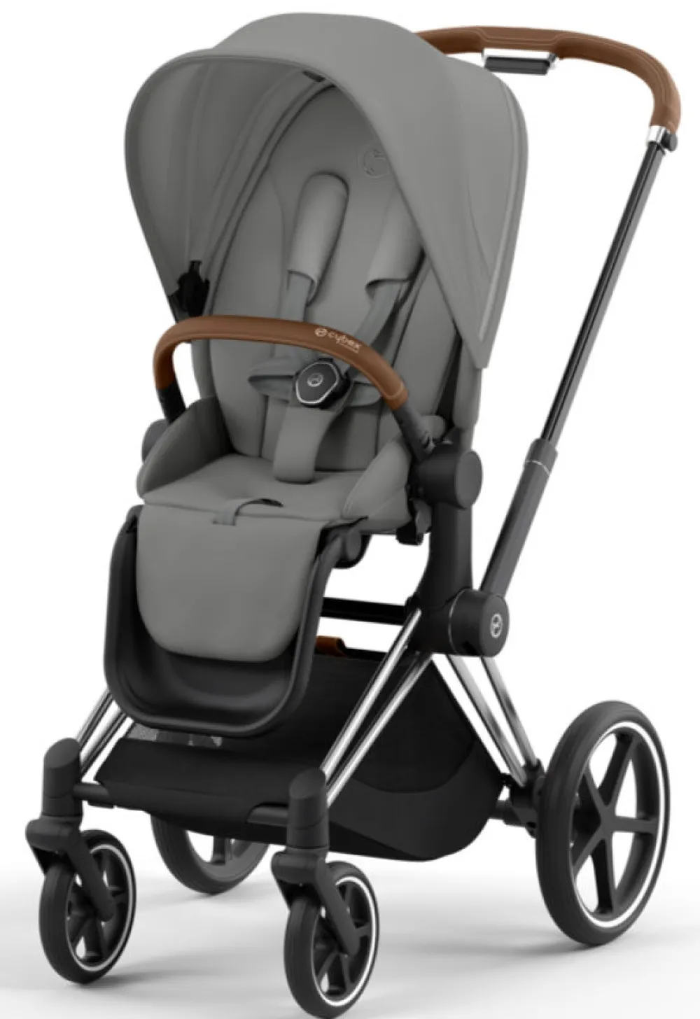 Cybex Priam klapvogn - mirage grey/chrome brown- Klapvogne Med Flade Sæder