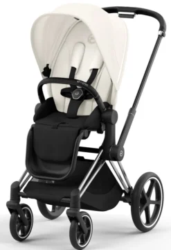 Cybex Priam klapvogn - off white/chrome black- Klapvogne Med Flade Sæder