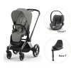 Cybex Priam klapvogn inkl. cloud T og base - mirage grey/chrome black PLUS- Klapvogne Med Flade Sæder