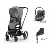 Cybex Priam klapvogn inkl. cloud T og base - mirage grey/chrome black- Klapvogne Med Flade Sæder