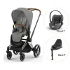 Cybex Priam klapvogn inkl. cloud T og base - mirage grey/chrome brown PLUS- Klapvogne Med Flade Sæder