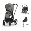 Cybex Priam klapvogn inkl. cloud T og base - mirage grey/matt black PLUS- Klapvogne Med Flade Sæder