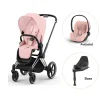 Cybex Priam klapvogn inkl. cloud T og base - peach pink/chrome black PLUS- Klapvogne Med Flade Sæder
