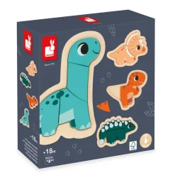 Janod Puzzle - 4 Progressive - Dino- Puslespil
