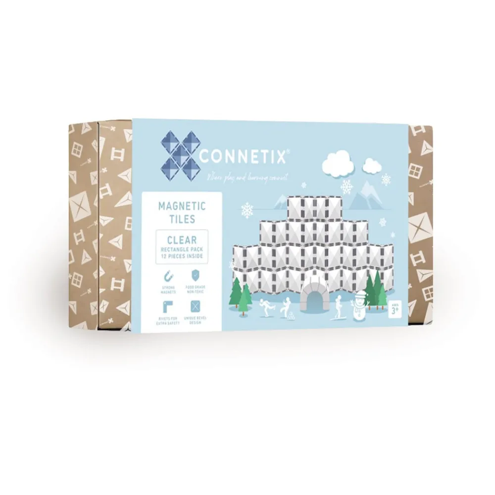 CONNETIX Ractangle Pack - magnetsæt 12 dele - clear- Magnetlegesæt