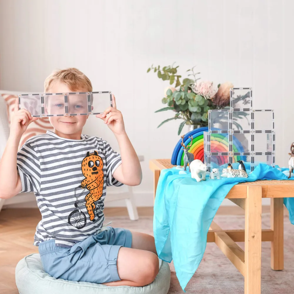 CONNETIX Ractangle Pack - magnetsæt 12 dele - clear- Magnetlegesæt