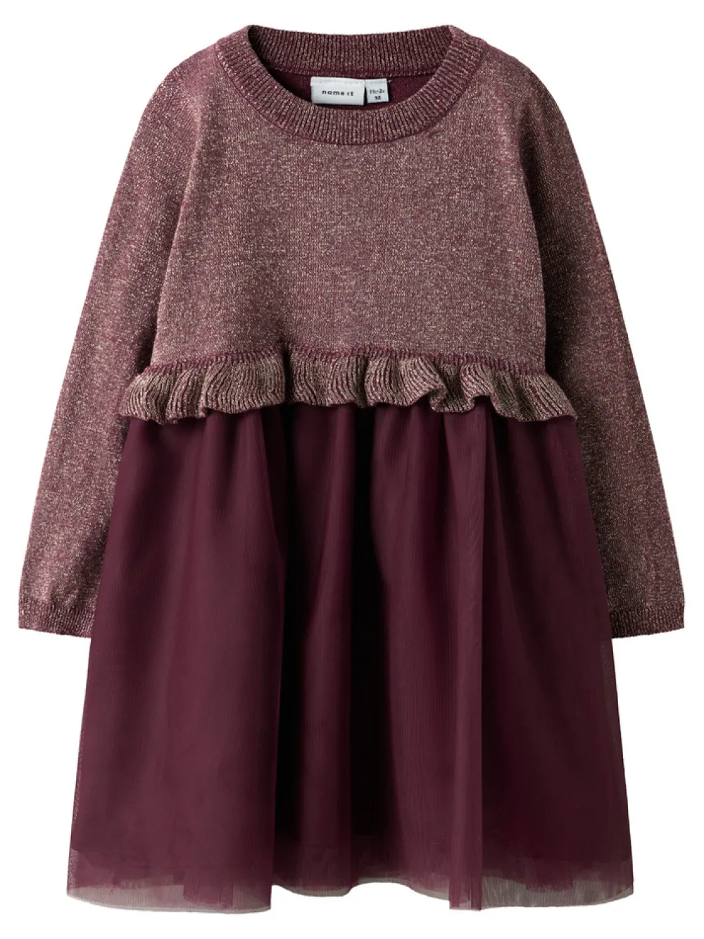 NAME IT Refraja Strikket Kjole - Burgundy- Juletøj|Kjoler